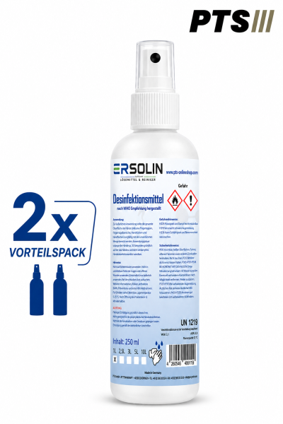 Ersolin Hände-Desinfektionsmittel  WHO Empfehlung 2x 250 ml