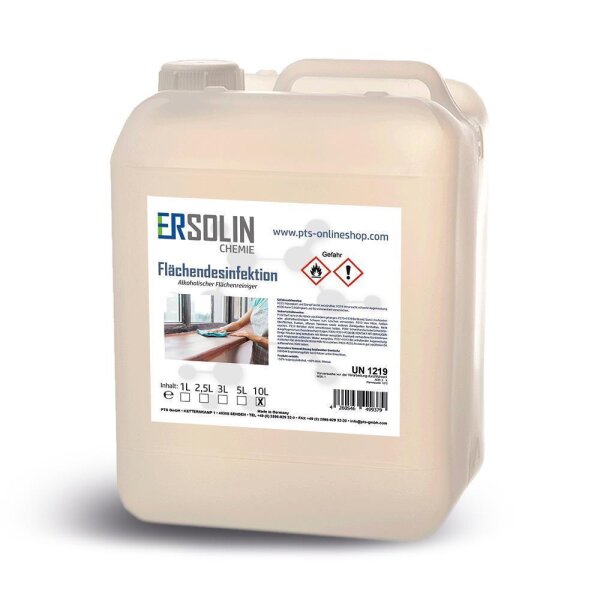 Ersolin Flächendesinfektion | Alkoholischer Flächenreiniger | Desinfektionsmittel 10L