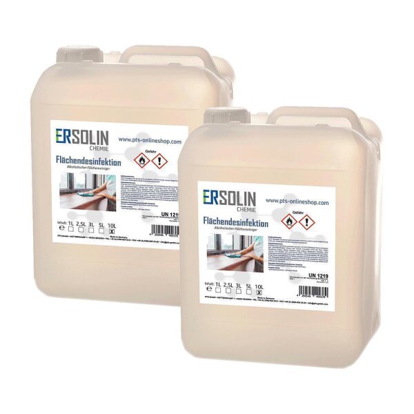 Ersolin Flächendesinfektion | Alkoholischer Flächenreiniger | Desinfektionsmittel 2x10L