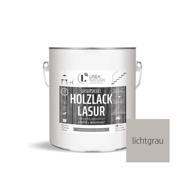 Holzlack Lasur | Möbel | Parkett u.- Treppen im Innenbereich 2,5 L lichtgrau