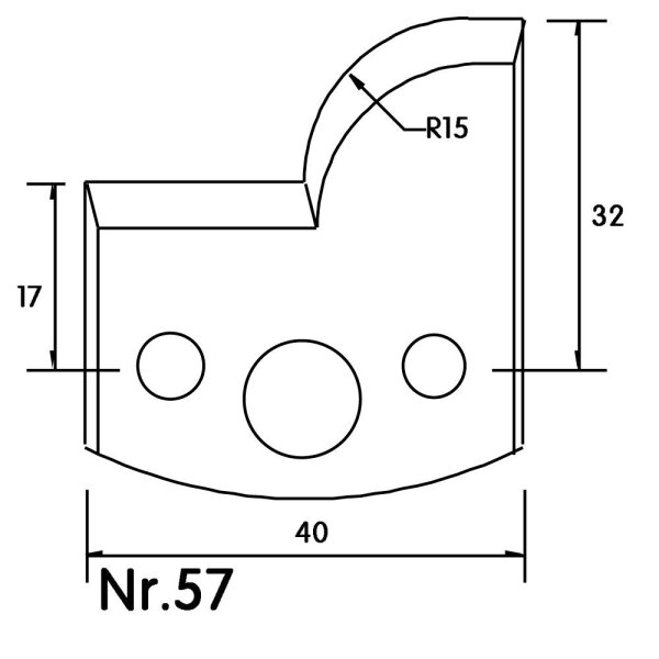 2x Profilmesser 40mm Standard SP-Stahl Nr. 57