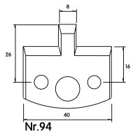 2x Profilmesser 40mm Standard SP-Stahl Nr. 94
