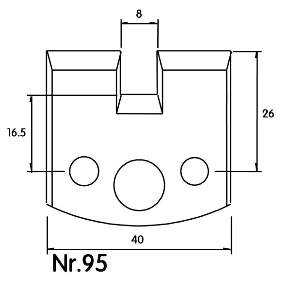 2x Profilmesser 40mm Standard SP-Stahl Nr. 95