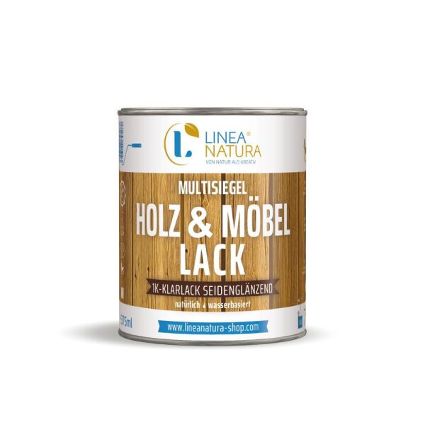 Multisiegel Holz und Möbellack | natürlich | wasserbasiert | Klarlack | 375ml seidenglänzend