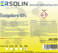 Essigsäure 60% 1 Liter - technische Qualität