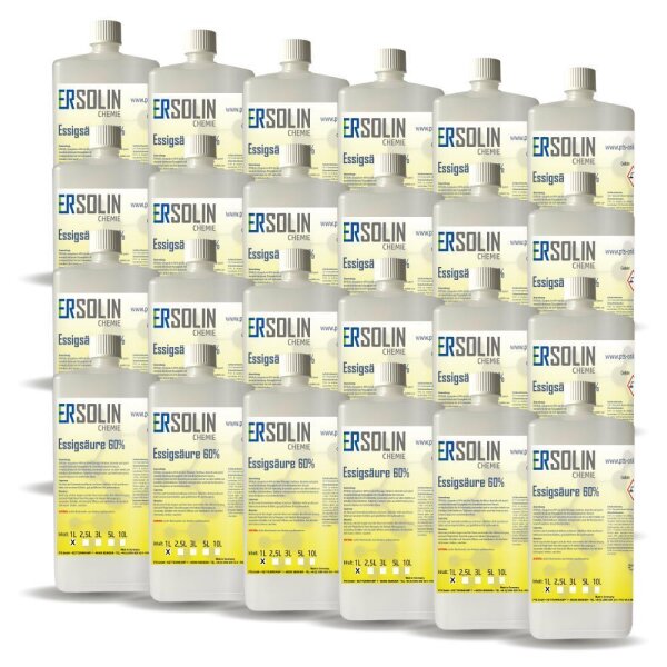 Essigsäure 60% 24x1 L Entkalker Reiniger Top Qualität sehr ergiebig