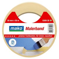 mako PREMIUM Maler Krepp-Abdeckband 80°C 30mm/50m