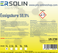 Essigsäure 59,9% 2x5 L Entkalker Reiniger technische Qualität