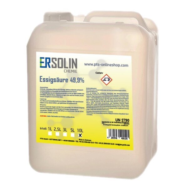 Essigsäure 49,9% 10 L Entkalker Reiniger technische Qualität
