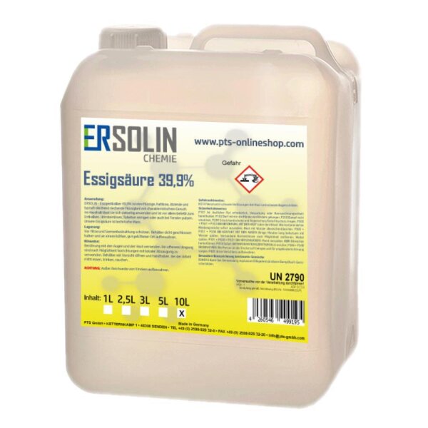 Essigsäure 39,9% 10 L Entkalker Reiniger technische Qualität