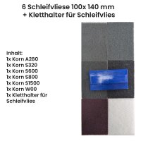6 x Schleifvlies Set inkl. Kletthalter für...