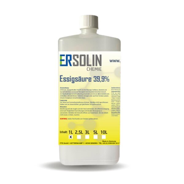 Essigsäure 39,9% Entkalker Reiniger technische Qualität div. Varianten