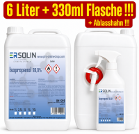 Isopropanol 99,9%  (IPA, Isopropylalkohol, 2-Propanol) 6 Liter + 330ml Flasche+ Ablasshahn