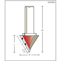 V-Nutfräser HW Z=1 D=44 A=45° L=21 B=32 S=12
